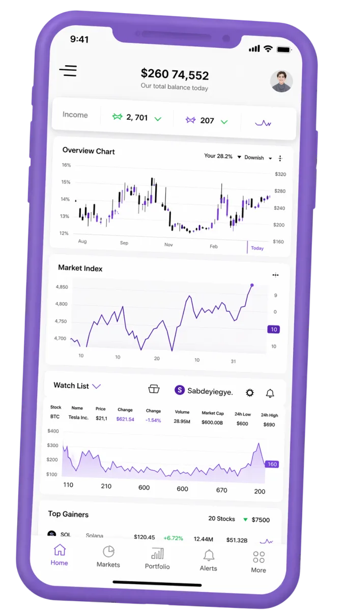 Mobile Portfolio‑Tracking‑Oberfläche